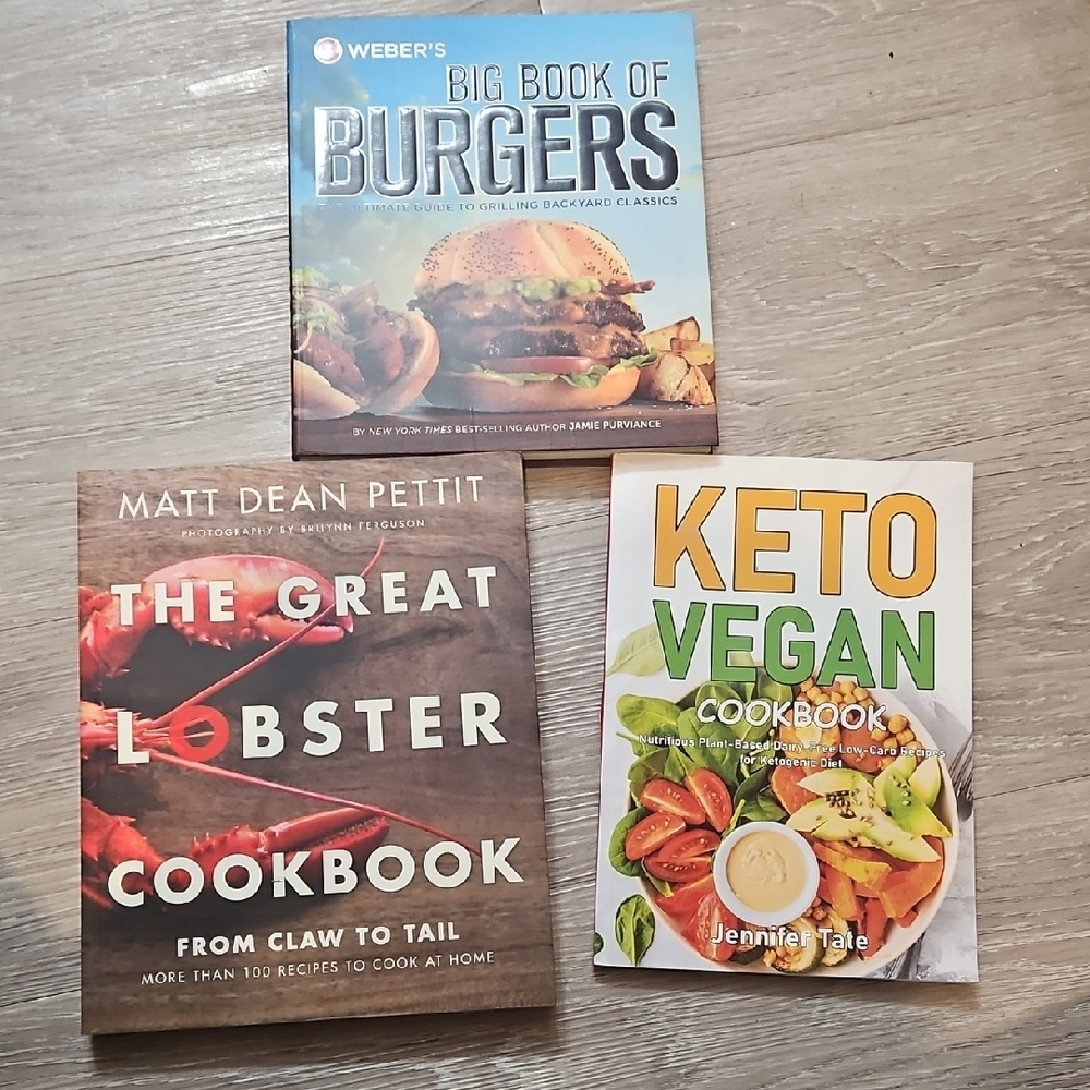 Cookbook Trio: Burgers, Lobster, and Keto Vegan